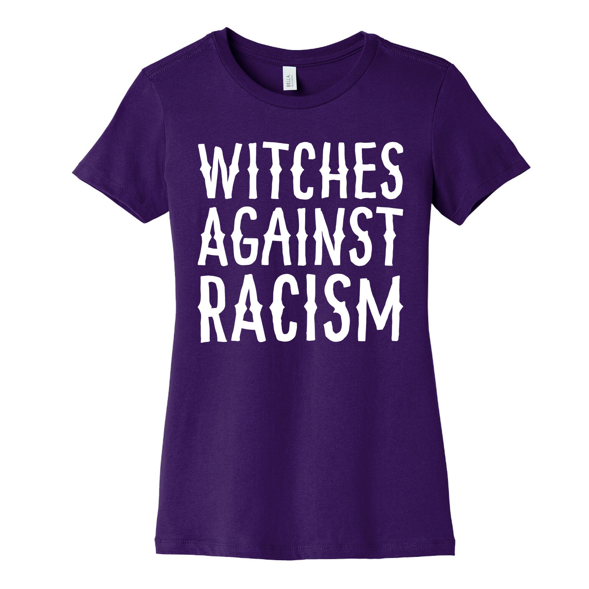 Witches Against Racism White Print Women's Cotton Tee